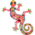 Gecko en métal peint rose — 8 po (Caribbean Craft)