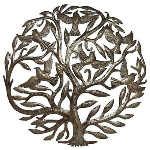 Arbre de Vie — art mural en métal (tambour), 24 po
